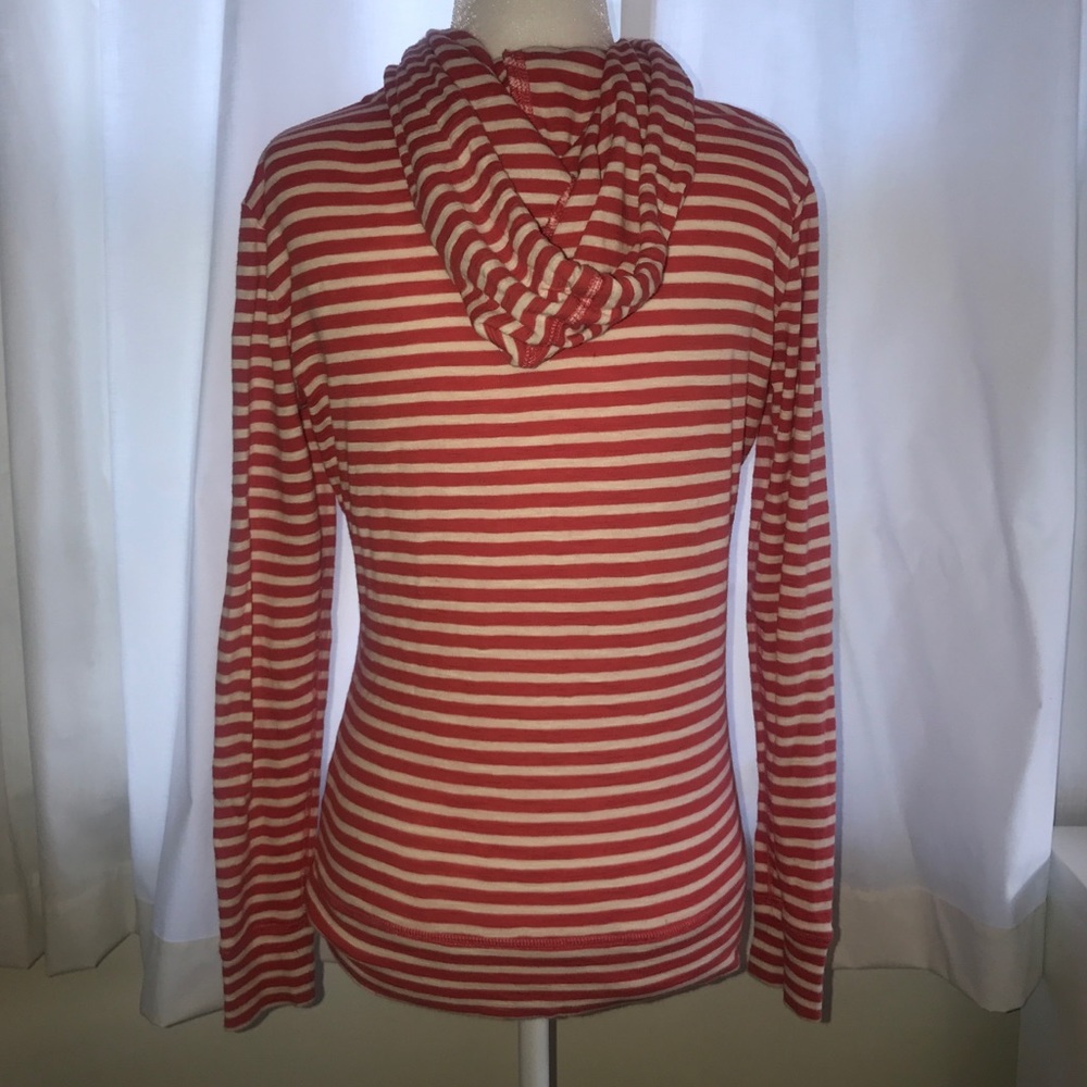 EUC J. Crew Red Striped Hoodie - Picture 3 of 6